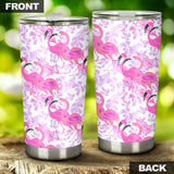 Pink Flamingo Flower Pattern Tumbler