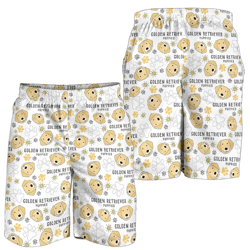 Golden Retriever Pattern Print Design 04 Men Shorts