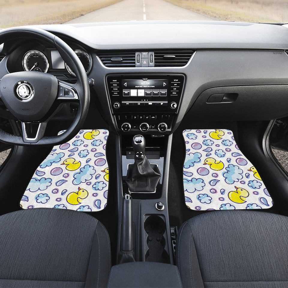 Duck Toy Pattern Print Design 01 Front and Back Car Mats