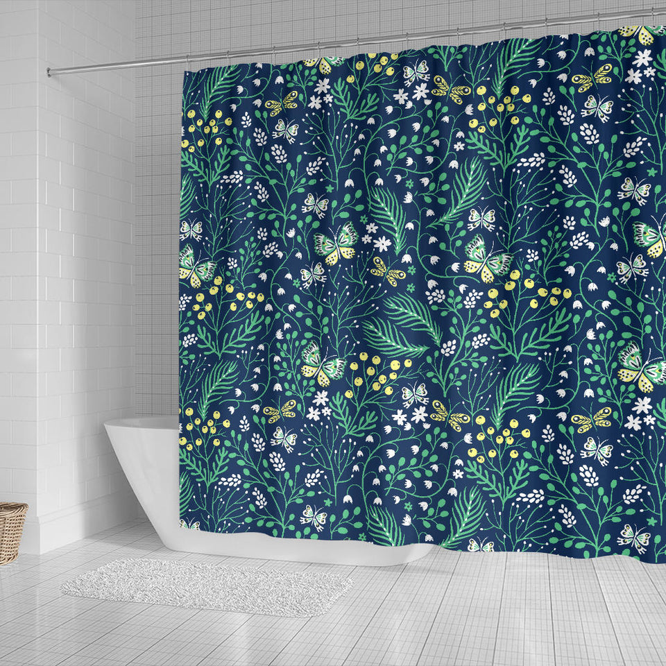 Butterfly Leaves Pattern Shower Curtain Fulfilled In US