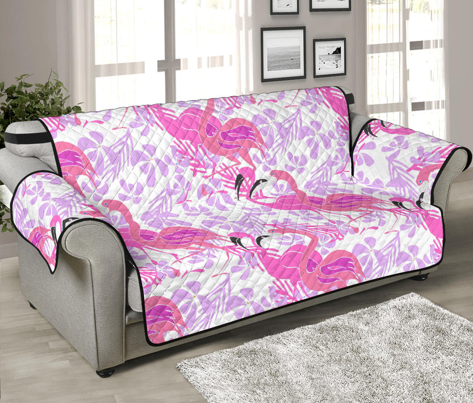 Pink flamingo flower pattern Sofa Cover Protector