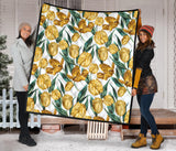 Yellow Tulips Pattern Premium Quilt