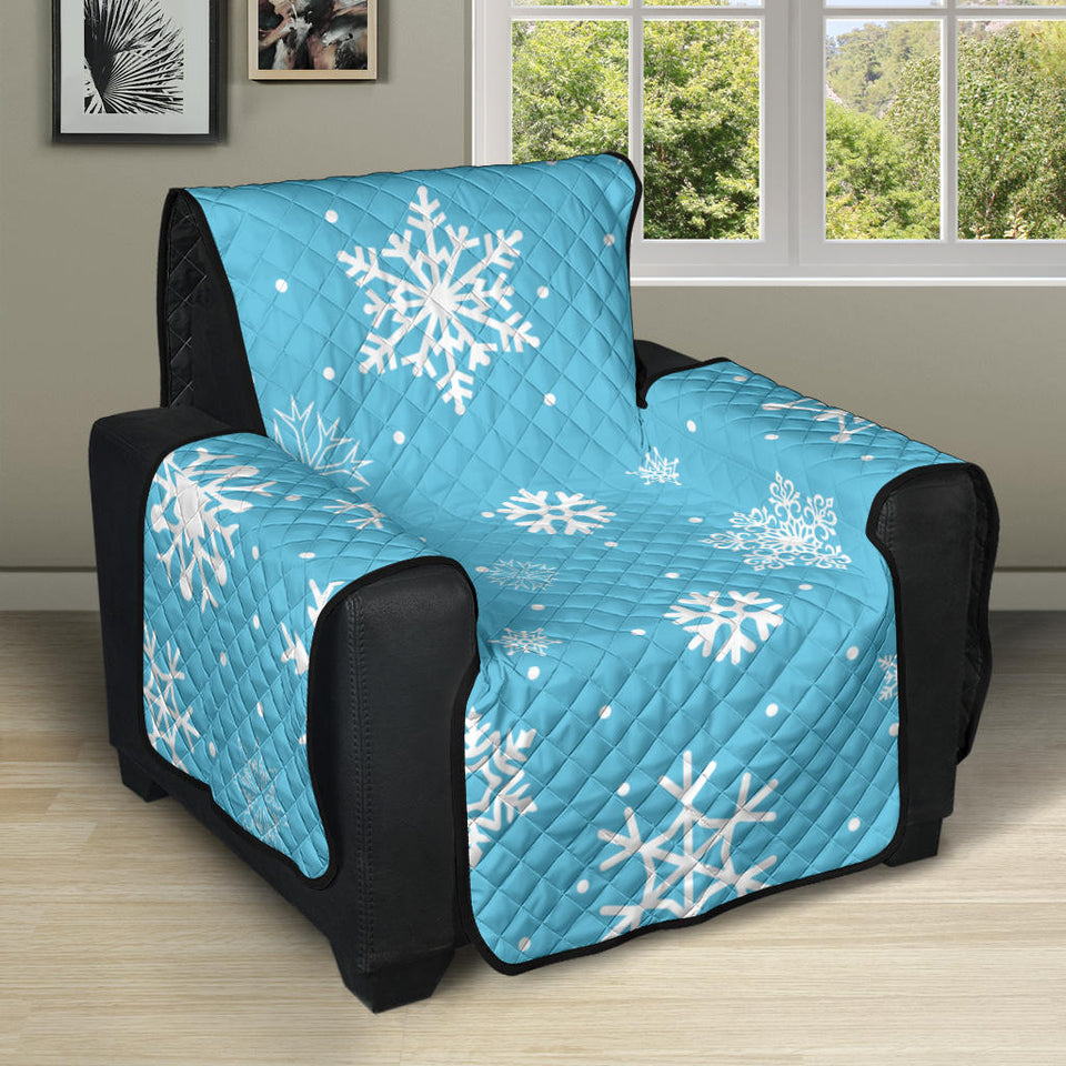 Snowflake pattern blue background Recliner Cover Protector