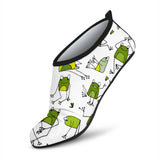 Sketch Funny Frog Pattern Aqua Shoes