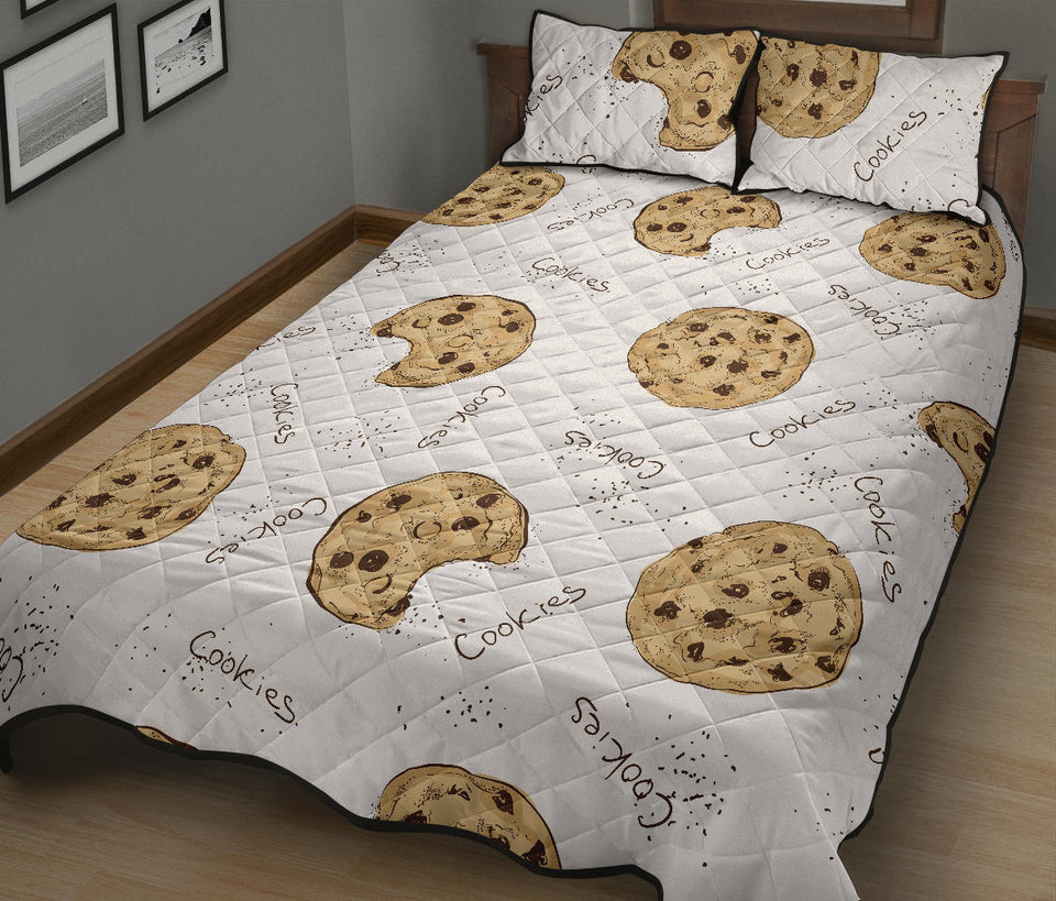 Sketch style cookie pattern Quilt Bed Set