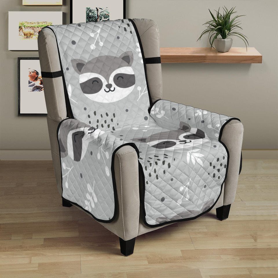 Cute raccoons leaves dot Chair Cover Protector