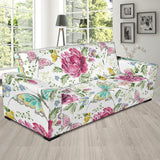Hand Drawn Butterfly Rose Sofa Slipcover