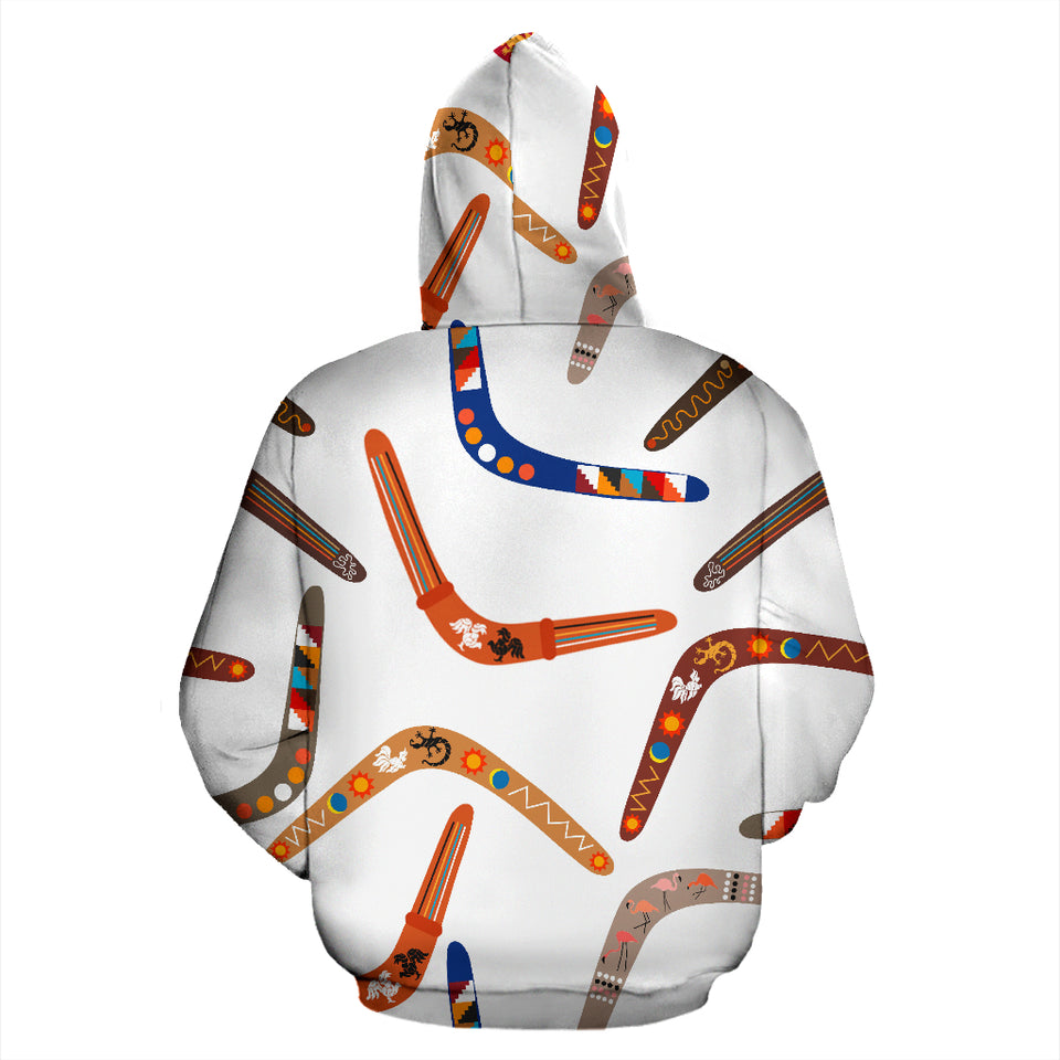 Boomerang Australian Aboriginal Ornament Pattern Zip Up Hoodie