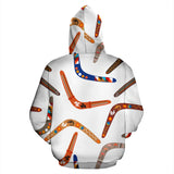 Boomerang Australian Aboriginal Ornament Pattern Zip Up Hoodie