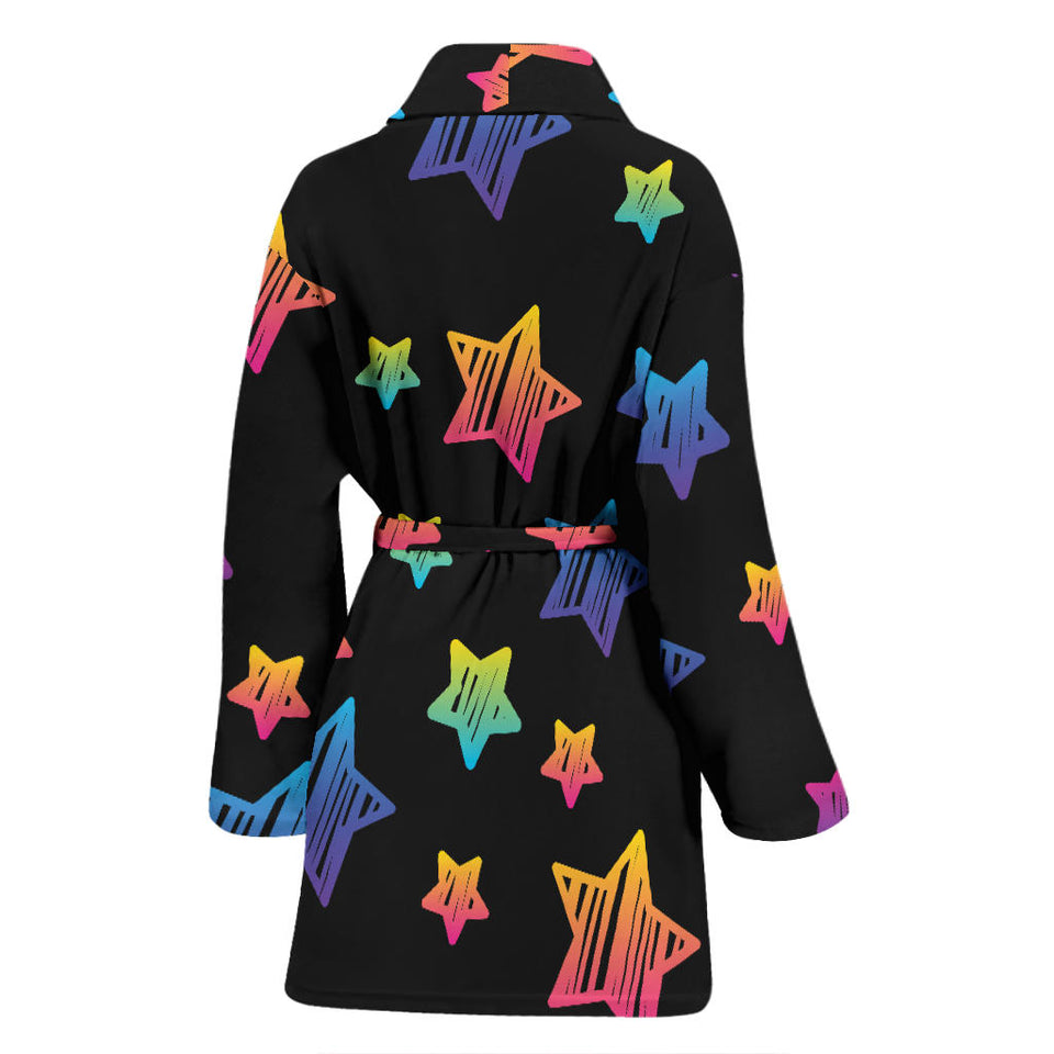 Colorful Star Pattern Women'S Bathrobe