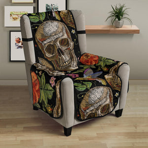 Skull rose humming bird flower pattern Chair Cover Protector