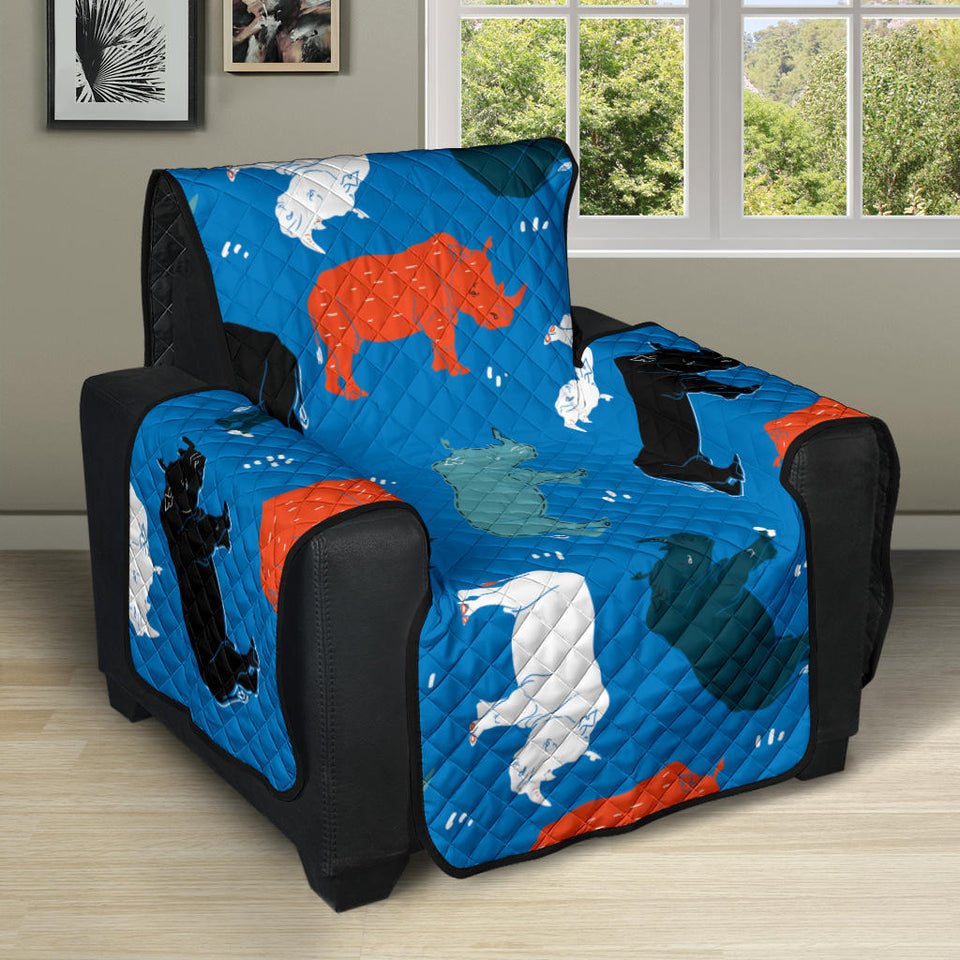 Colorful rhino pattern Recliner Cover Protector