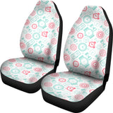 Clock Time Pattern Blackground Universal Fit Car Seat Covers