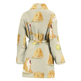 Cute Fat Shiba Inu Dog Pattern Women'S Bathrobe