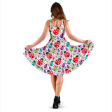 Ladybug Pattern Print Design 03 Sleeveless Midi Dress