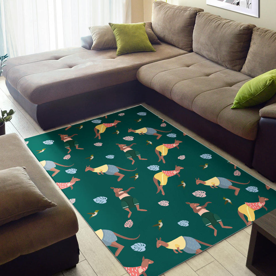Kangaroo Leaves Pattern Area Rug