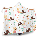 Cute Chihuahua Puppie Pattern Hooded Blanket