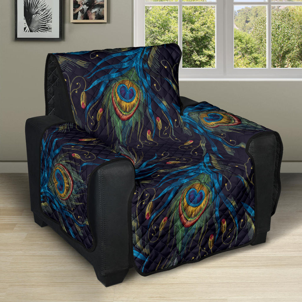 Beautiful peacock feather pattern Recliner Cover Protector