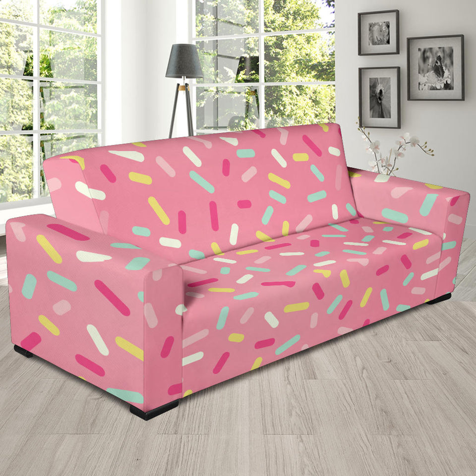 Pink Donut Glaze Candy Pattern Sofa Slipcover