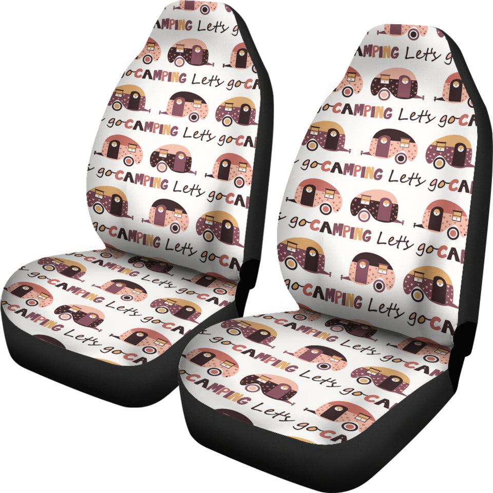 Camper Van Pattern Print Design 01 Universal Fit Car Seat Covers