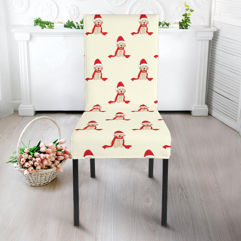 Golden Retriever Pattern Print Design 01 Dining Chair Slipcover