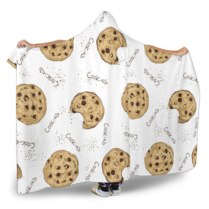 Sketch Style Cookie Pattern Hooded Blanket