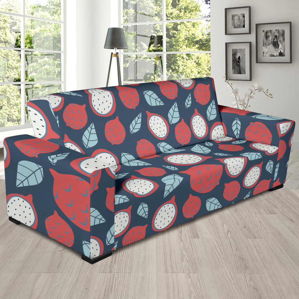 Dragon Fruits Dark Blue Background Sofa Slipcover