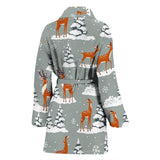 Beautiful Deers Winter Christmas Women'S Bathrobe