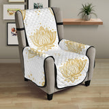 Gold Ornamental lotue waterlily symbol pattern Chair Cover Protector
