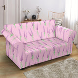 Lavender Pattern Pink Background Loveseat Couch Slipcover