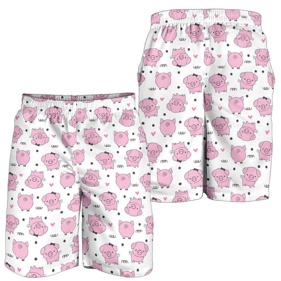 Pig Pattern Print Design 03 Men Shorts