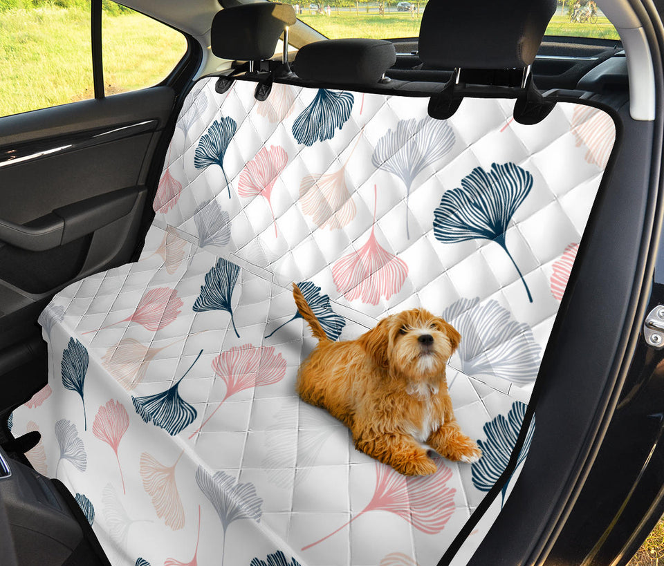 Black Gray Cream Coral Ginkgo Leaves Pattern Dog Car Seat Covers