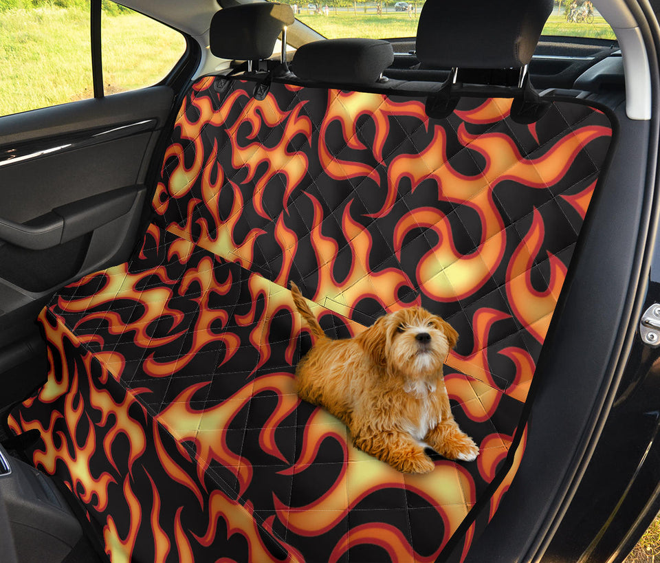 Fire Flame Dark Pattern Dog Car Seat Covers