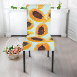 Watercolor Papaya Pattern Dining Chair Slipcover