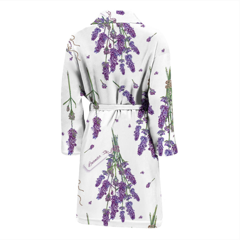Lavender Flower Design Pattern Men'S Bathrobe