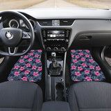 Hibiscus Pattern Print Design 05 Front and Back Car Mats