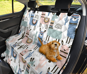Lama Alpaca Cactus Hand Drawn Pattern Dog Car Seat Covers
