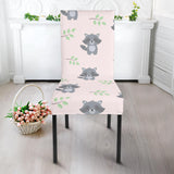 Cute Raccoons Leaves Pattern Dining Chair Slipcover