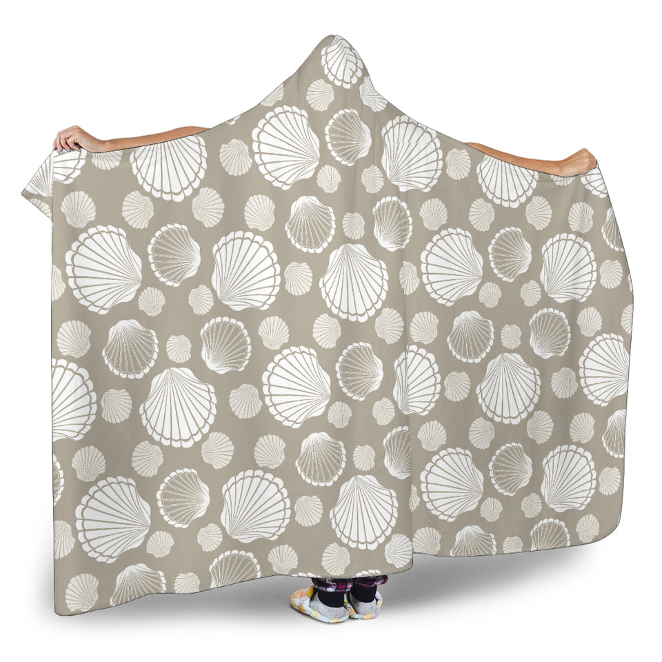 Scallop Shell Pattern Hooded Blanket