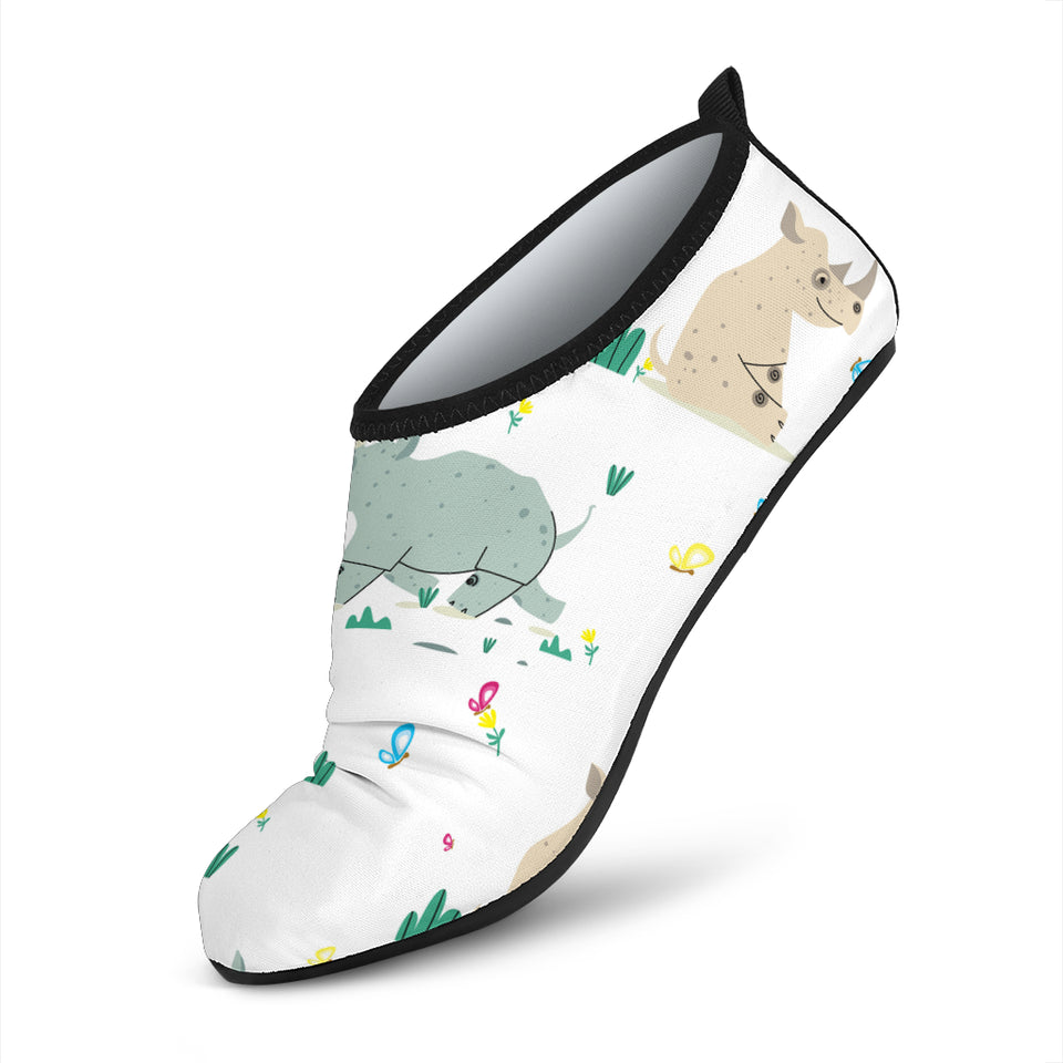 Cute Rhino Pattern Aqua Shoes