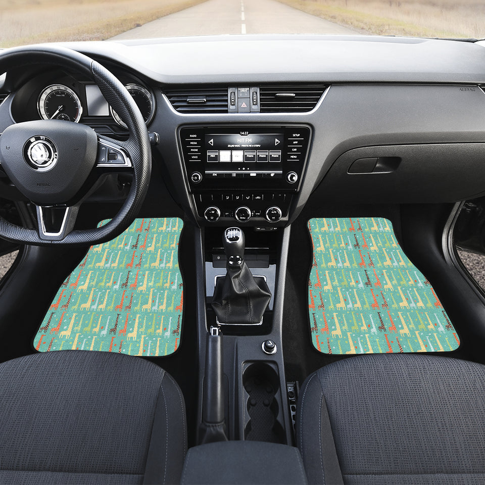 Giraffe Pattern Print Design 01 Front Car Mats