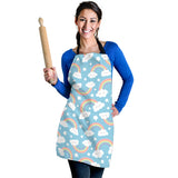 Cute Rainbow Clound Star Pattern Blue Background Adjustable Apron