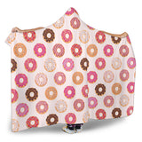 Colorful Donut Pattern Hooded Blanket