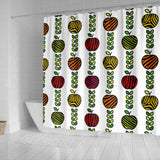 Colorful Apples Leave Zebra Stripe Shower Curtain Fulfilled In US