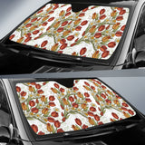 Red Tulips And Daffodils Pattern Car Sun Shade
