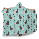 Poodle Dog Green Background Hooded Blanket