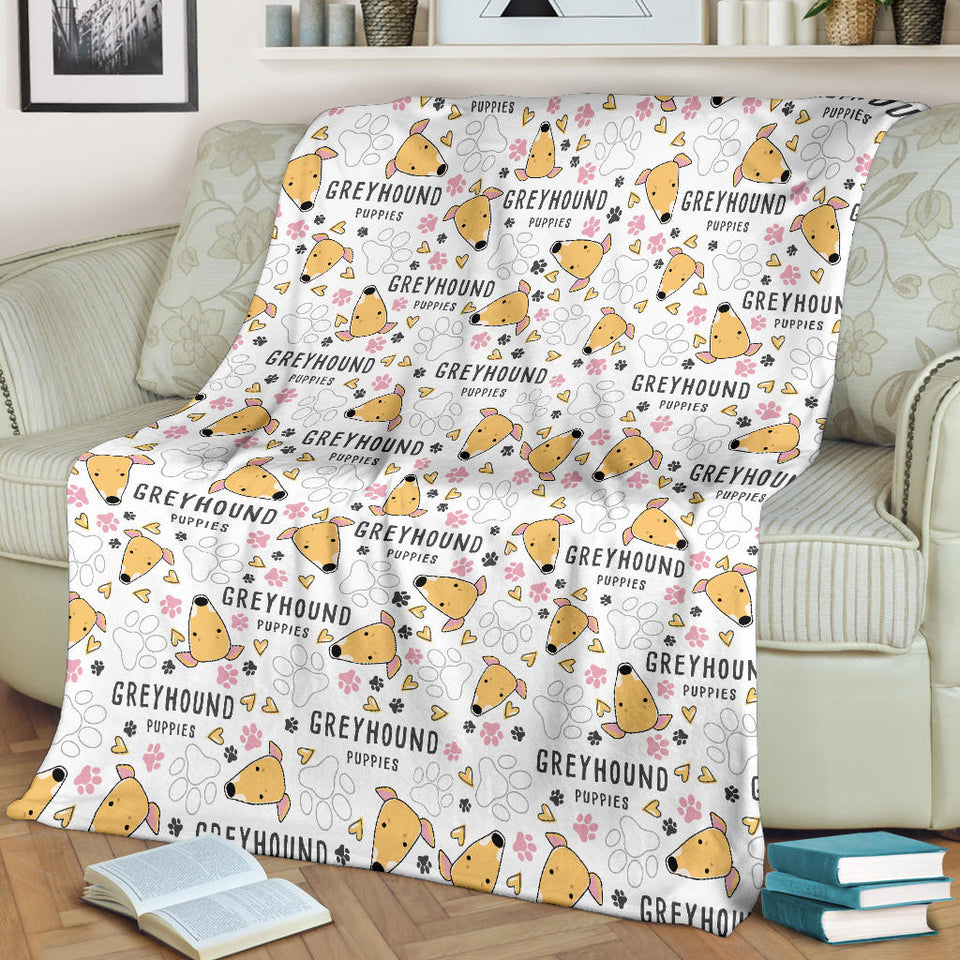 Greyhound Pattern Print Design 03 Premium Blanket