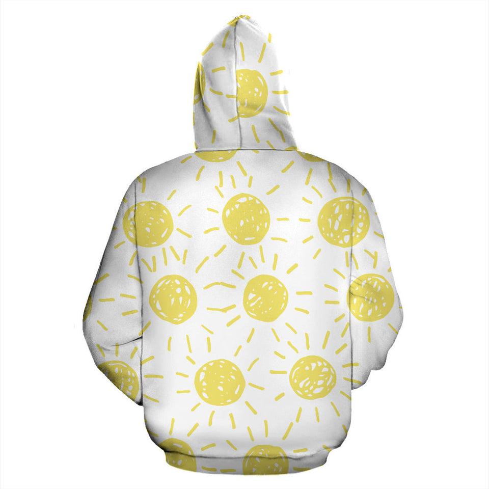Hand Drawn Sun Pattern Men Women Pullover Hoodie