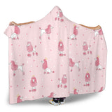 Poodle Dog Pink Color Theme Hooded Blanket