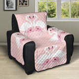 White swan and flower love pattern Recliner Cover Protector